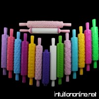 Embossed Rolling Pins Textured Non-Stick Designs and Patterned for Cake Decorating Ideal for Fondant  Pastry  Icing  Clay  Dough - Best Kit for Women  Men and Kids  16pcs - B073LMD1N9